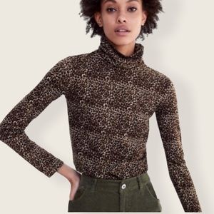 Zara | Animal Print Turtleneck